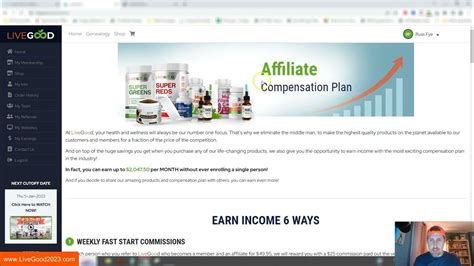 Livegood Opportunity 6 Ways To Earn Affiliate Compensation Pay Plan