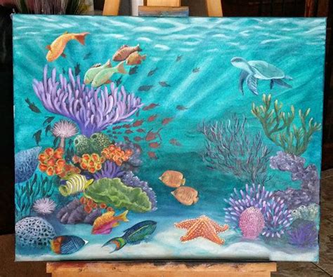 Beautiful World Of Underwater Sea Underwater Painting Painting Sea