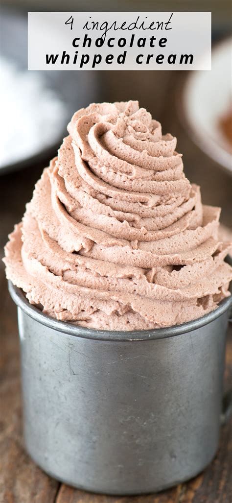 For best results make sure whisk and bowl are ice cold. Chocolate Whipped Cream | Chocolate frosting recipes, Pumpkin recipes dessert, Chocolate whipped ...