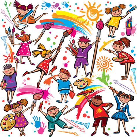 Cute Kids Drawings Vector Free Vector Download 98083 Free Vector For