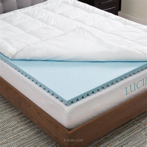 Soft and luxurious stretch knit mattress cover enhances the memory foam's body contouring effect. Lucid Twin Hybrid Down Alternative + Gel Infused Memory ...
