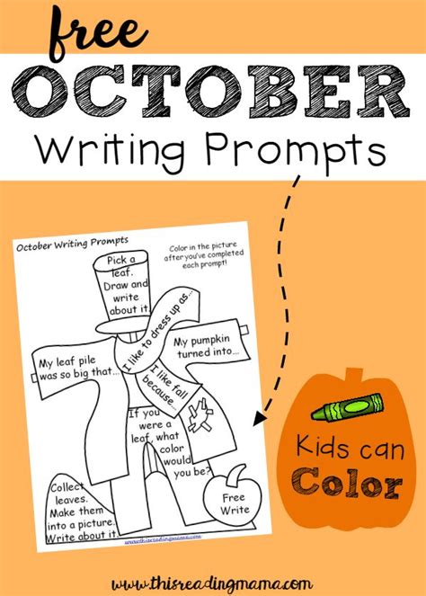 Free October Writing Prompts October Writing Prompts October Writing