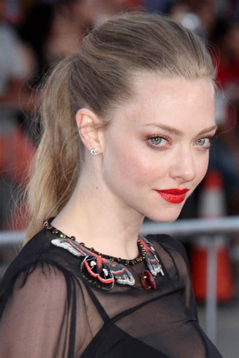 Amanda Seyfried Straight Light Brown High Ponytail Ombré Ponytail