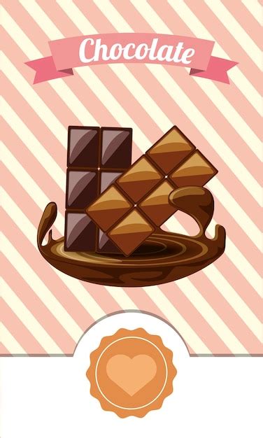 Emblema De Chocolate Con Icono De Cinta Decorativa Y Barras De