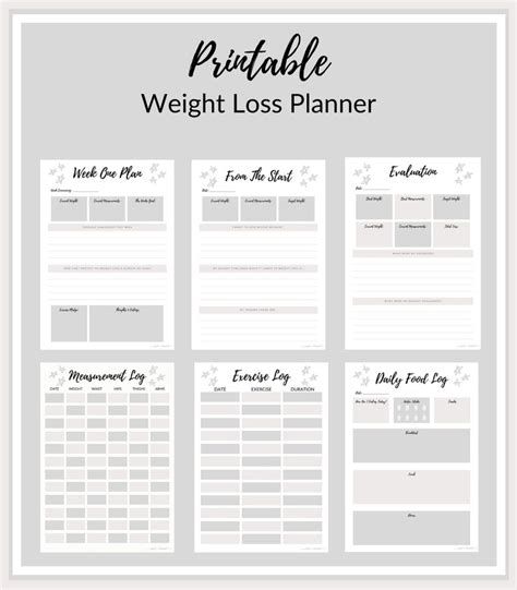 Weight Loss Planner Printable Downloadable Etsy Uk