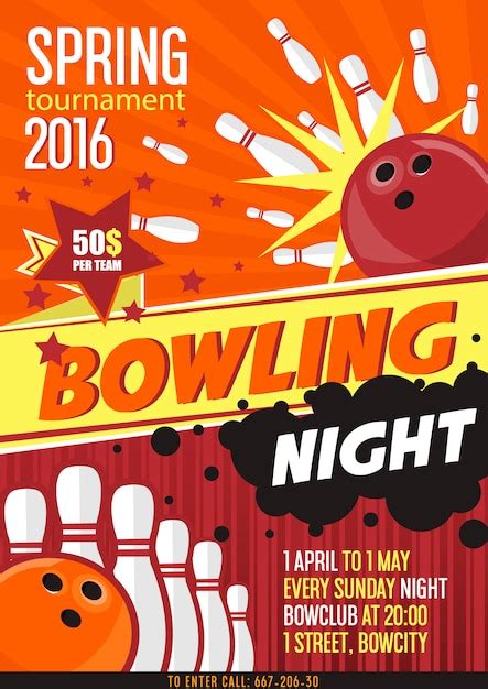 Premium Vector Bowling Tournament Poster