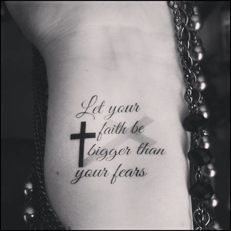Temporary Tattoo Religious Tattoo Faith Cross Quote Tattoo