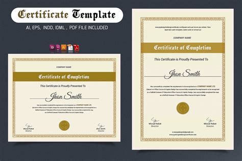 Certificate Illustrator Templates ~ Creative Market
