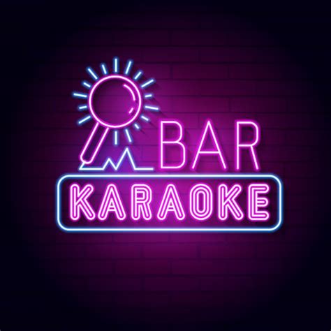 Premium Vector Karaoke Bar Neon Signboard Led Neon Light Sign Display