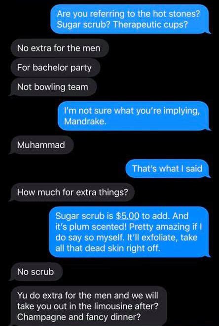 Hilarious Texts From A Massage Therapist And Creepy Dude Media Chomp