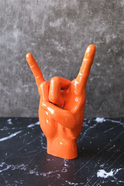 Metal Hand Metal Sign Metal Hand Sign Hand Figurine Etsy