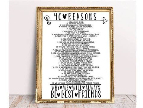 40 Reasons We Love You Custom 40 Reasons Sign Birthday T Etsy