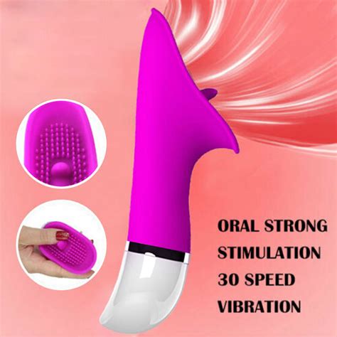 30 Speeds Clit Licking Vibrator Tongue Sucking Women G Spot Nipple Oral