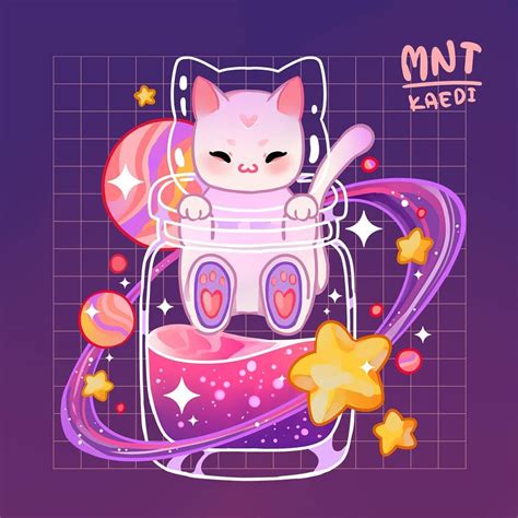 Have A Little Cat Space Potion To Brighten Your Day~ 💗💜💗💜😽 Illustration Catspace Space