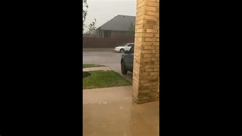 Lightning Flashes In Morning Sky As Hail Hammers North Texas