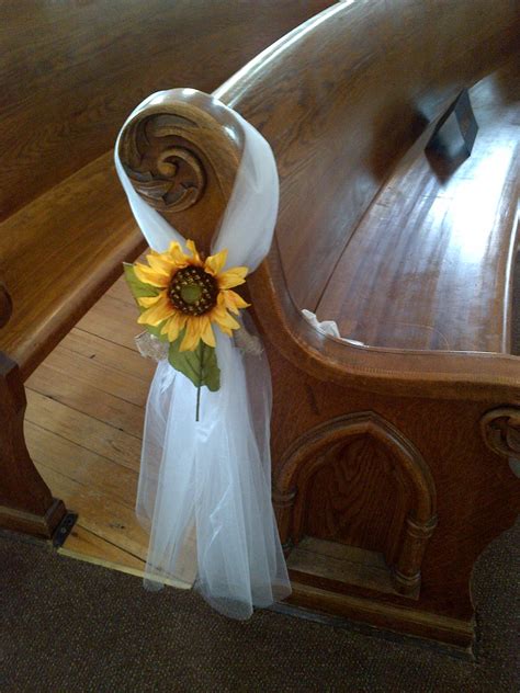 Sunflower Pew Bow Sunflower Wedding Decorations Sunflower Themed