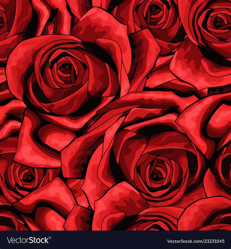 Rose Flower Seamless Pattern Background Texture Vector Image