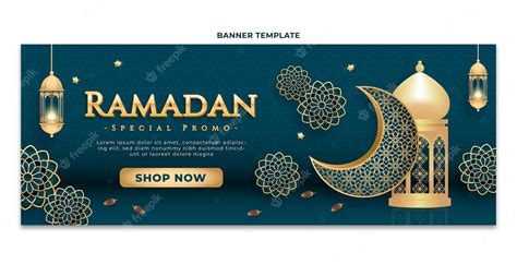 Free Vector Realistic Ramadan Horizontal Banner