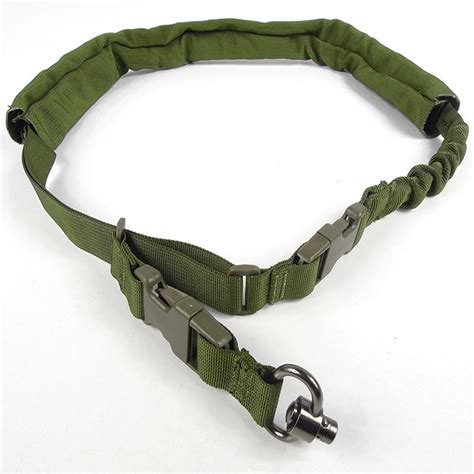 Tactical One Point Sling With Mil Spec Swivels Adjustable Bungee Rifle