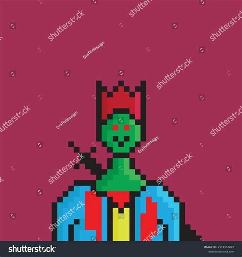 Vector Pixel Art Alien Space Suit Stock Vector Royalty Free