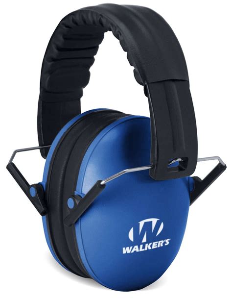 walkers gwp fcm blw passive folding muff polymer 23 db over the head blue ear cups w black band