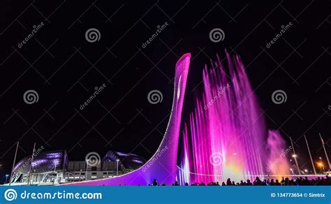 Sochi Olympic Park Light And Music Fountain Russia Editorial Stock
