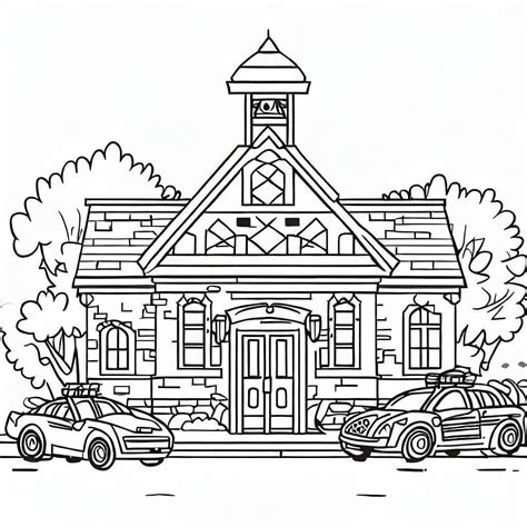 Police Station Coloring Pages Coloringlib