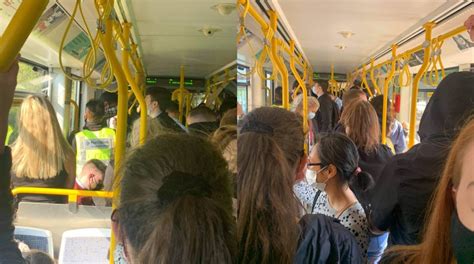 greater manchester trams jam packed despite travel safe officers onboard swd media