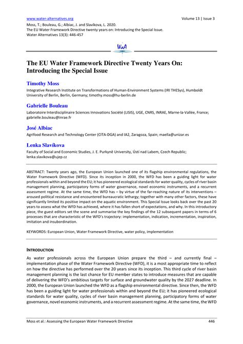 Water Framework Directive And Hydropower Berlin