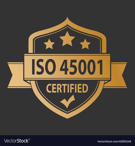 Iso 45001 The Logo Of Standardization Royalty Free Vector