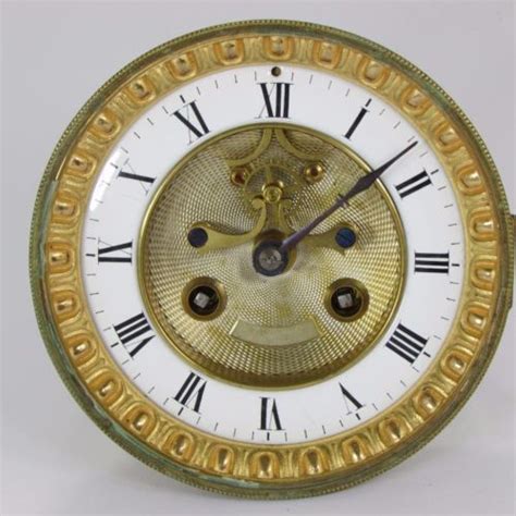 Stunning Antique French Clock Movement With Cast Gilt Bezel And Viz