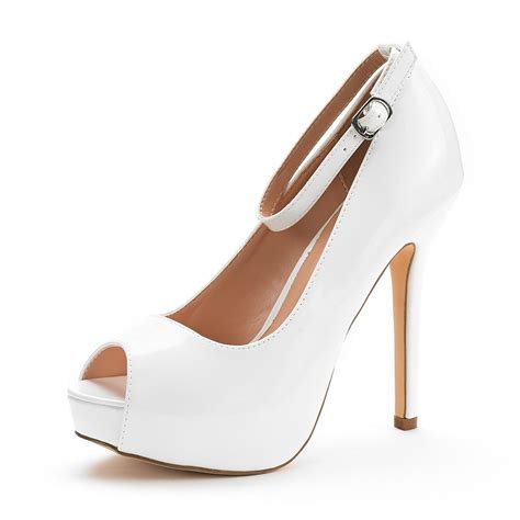 Dream Pairs Womens Fashion High Heel Peep Toe Dress Pump Shoes Lady Wedding Party Shoes Swan 10