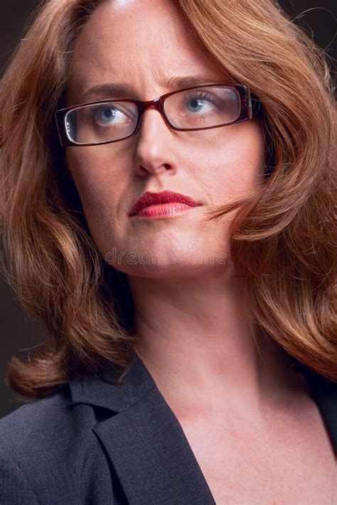 Businesswoman Wearing Glasses Stock Image Image Of Thoughtful Years 10418069