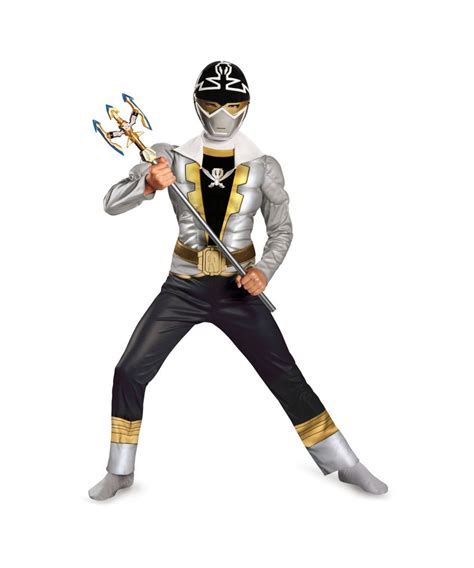 Boys Special Silver Ranger Super Megaforce Muscle Costume Boys Costume