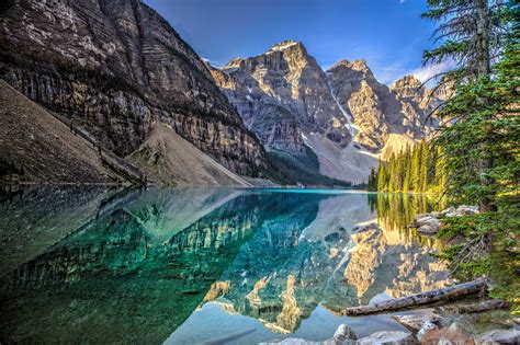 🔥 Free Download Lake Mountains Trees Landscape Lake Moraine Canada
