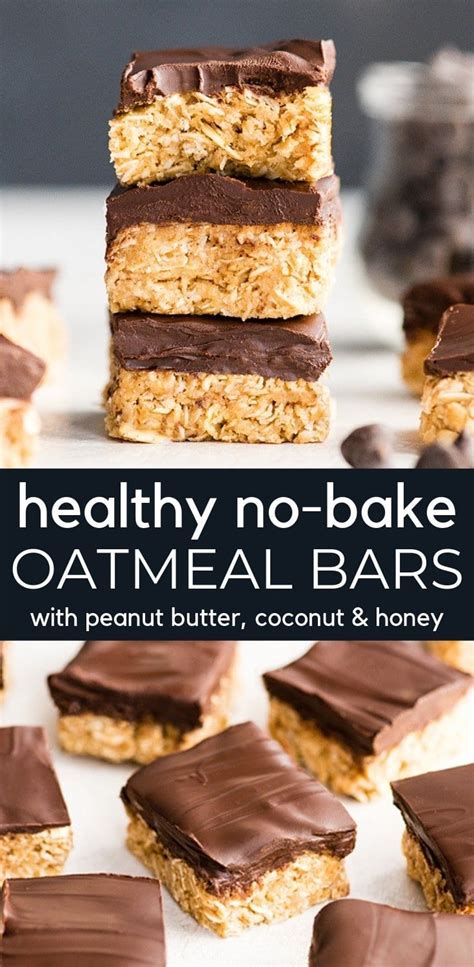 Transfer the mixture into the lined pan and press into it firmly. Healthy No-Bake Oatmeal Bars with Peanut Butter & Coconut ...