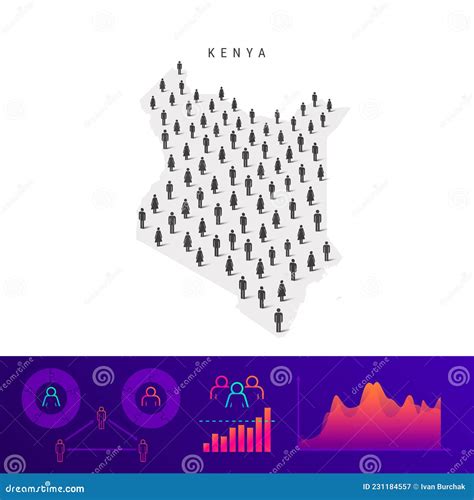 Infographic For Kenya Detailed Map Of Kenya With Flag Vector