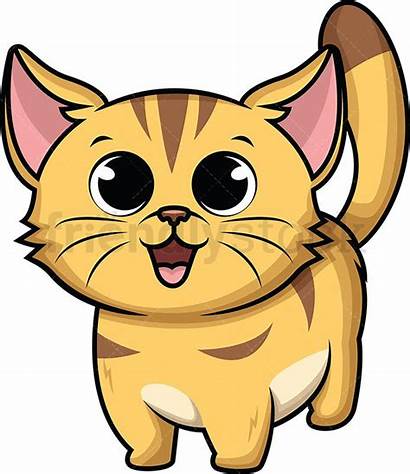 Kitten Cartoon Clipart Clip Cat Kittens Vector