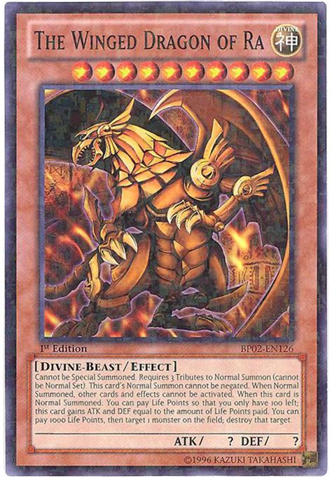 It has been a long time since i sold these cards. Yu-Gi-Oh Card - BP02-EN126 - THE WINGED DRAGON OF RA (rare) (Mint): Sell2BBNovelties.com: Sell ...