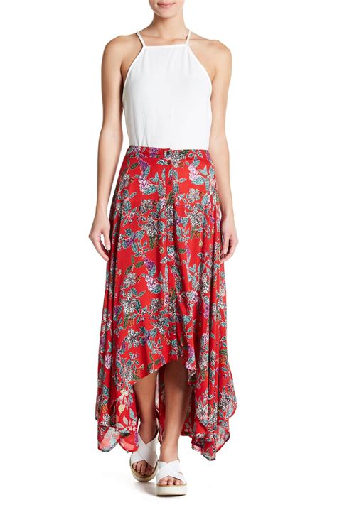 Angie Floral Handkerchief Hem Maxi Skirt Nordstrom Rack Maxi