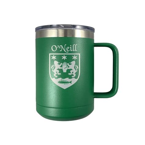 Oneill Irish Coat Of Arms Stainless Steel Green Travel Etsy