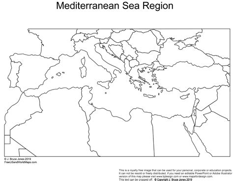 Blank Map Of Mediterranean Adams Printable Map