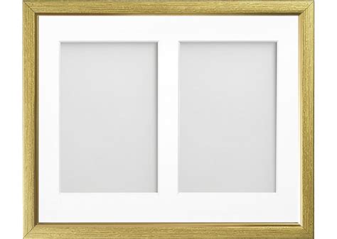 Drayton Multi Aperture Gold With Gold Inset 16x12 Frame With White Mount Cut For Image Size 8x6 X2