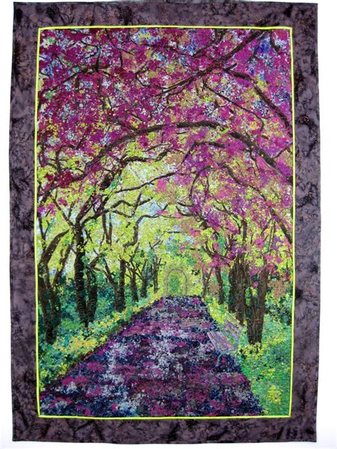 Art Quilt Spring Stroll Fabric Wall Hanging Confetti Art Etsy Canada