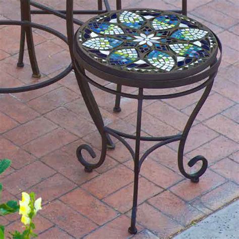 Mosaic Side Tables W Curl Neille Olson Mosaics Iron Accents