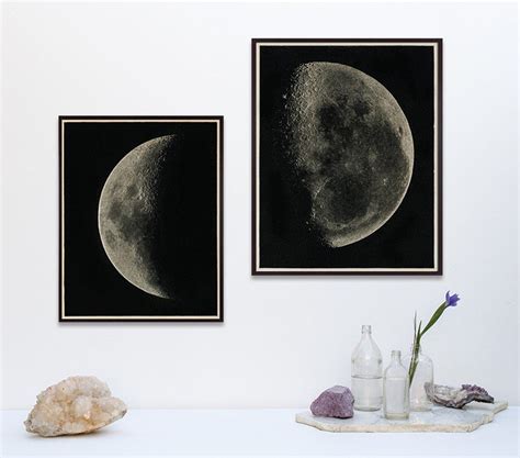 Black And White Moon Print Moon Print In Black And White Etsy