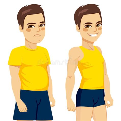 Fit Fat Man Stock Vector Illustration Of Athletic Diet 70460497