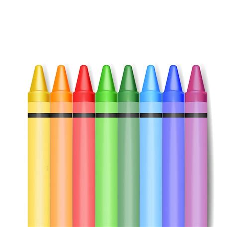 Crayones De Cera De Colores Vector Premium