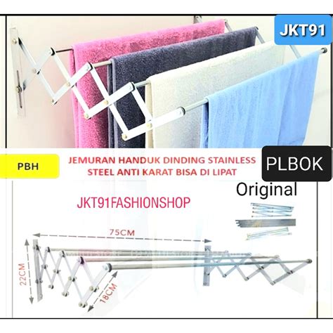 Jual Plbok Single Jemuran Baju Dinding Lipat Stainless Steel Rak Handuk