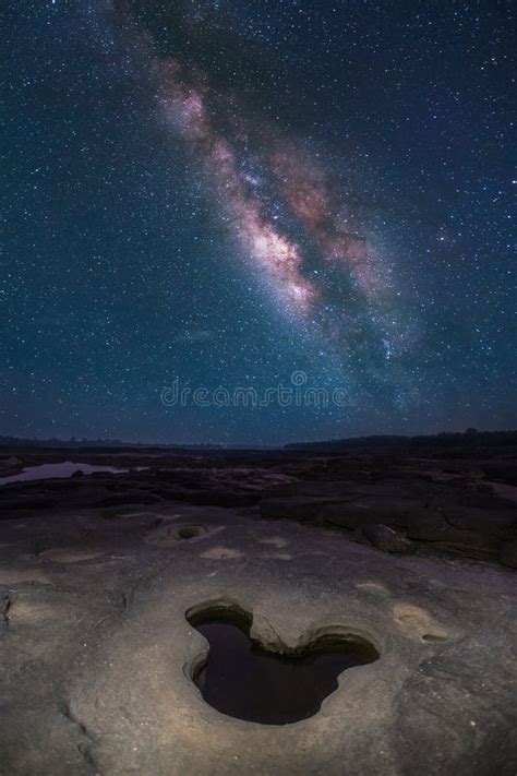 Night Sky Full Of Star And Visible Milky Way Stock Image Image Of
